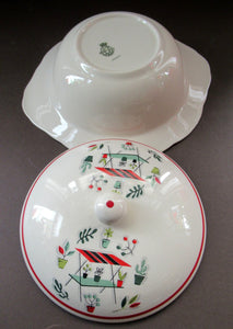 Vintage Garden Design 1950s Crown Ducal Arizona Serving Dish or Tureen