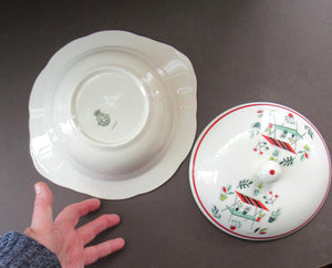 Vintage Garden Design 1950s Crown Ducal Arizona Serving Dish or Tureen