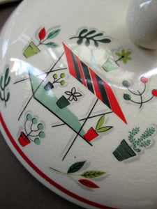 Vintage Garden Design 1950s Crown Ducal Arizona Serving Dish or Tureen
