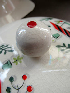 Vintage Garden Design 1950s Crown Ducal Arizona Serving Dish or Tureen