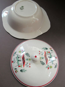 Vintage Garden Design 1950s Crown Ducal Arizona Serving Dish or Tureen