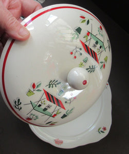 Vintage Garden Design 1950s Crown Ducal Arizona Serving Dish or Tureen