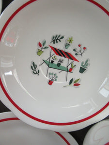 1950s Crown Ducal Arizona Pattern. Job Lot Four Trios: Teacup, Saucer and Side Plate