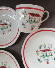 Load image into Gallery viewer, 1950s Crown Ducal Arizona Pattern. Job Lot Four Trios: Teacup, Saucer and Side Plate
