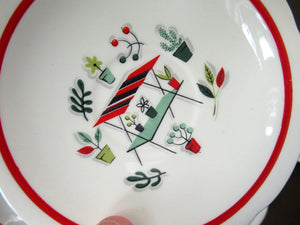 Vintage 1950s Tableware: Rare Crown Ducal Arizona Pattern. SIX ESPRESSO CUPS AND SAUCERS