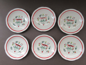 Vintage 1950s Tableware: Rare Crown Ducal Arizona Pattern. SIX ESPRESSO CUPS AND SAUCERS