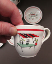 Load image into Gallery viewer, Vintage 1950s Tableware: Rare Crown Ducal Arizona Pattern. SIX ESPRESSO CUPS AND SAUCERS
