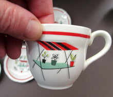 Load image into Gallery viewer, Vintage 1950s Tableware: Rare Crown Ducal Arizona Pattern. SIX ESPRESSO CUPS AND SAUCERS
