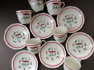 Vintage 1950s Tableware: Rare Crown Ducal Arizona Pattern. SIX ESPRESSO CUPS AND SAUCERS