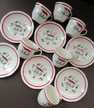 Load image into Gallery viewer, Vintage 1950s Tableware: Rare Crown Ducal Arizona Pattern. SIX ESPRESSO CUPS AND SAUCERS
