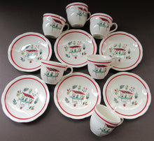 Load image into Gallery viewer, Vintage 1950s Tableware: Rare Crown Ducal Arizona Pattern. SIX ESPRESSO CUPS AND SAUCERS
