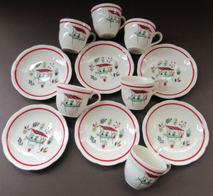 Vintage 1950s Tableware: Rare Crown Ducal Arizona Pattern. SIX ESPRESSO CUPS AND SAUCERS