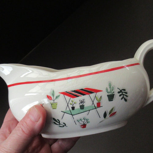 1950s Atomic Garden Design. Crown Ducal Arizona Pattern  Gravy Boat or Jug