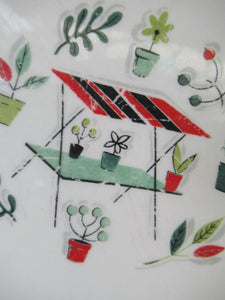 1950s Atomic Garden Design. Crown Ducal Arizona Pattern  Pair of Side Plates