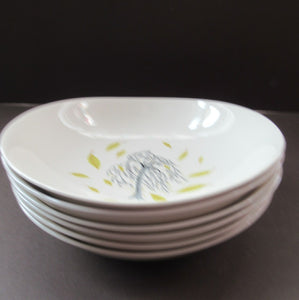 1950s Johnson Brothers Autumn Leaves Set of Six Oval Bowls
