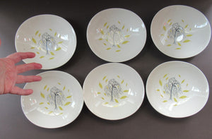 1950s Johnson Brothers Autumn Leaves Set of Six Oval Bowls
