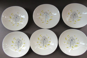 Vintage 1950s Tableware: Rare Johnson Brothers Autumn Leaves Pattern. SIX OVAL BOWLS