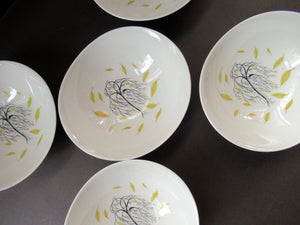 1950s Johnson Brothers Autumn Leaves Set of Five Oval Bowls