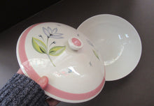 Load image into Gallery viewer, Crown Ducal Lidded Serving Dish Pink Water Lily Pattern
