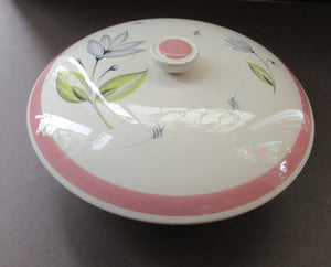 Crown Ducal Lidded Serving Dish Pink Water Lily Pattern