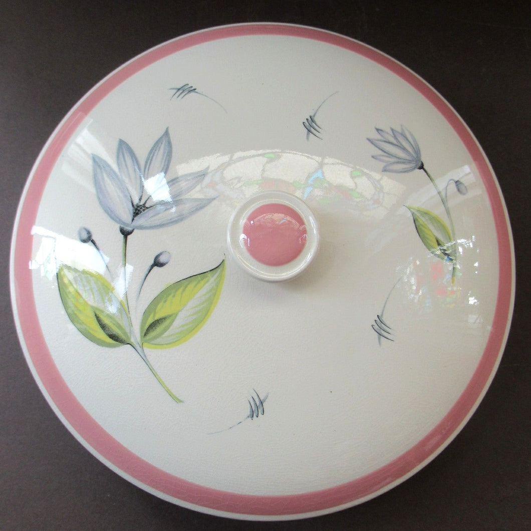 Crown Ducal Lidded Serving Dish Pink Water Lily Pattern