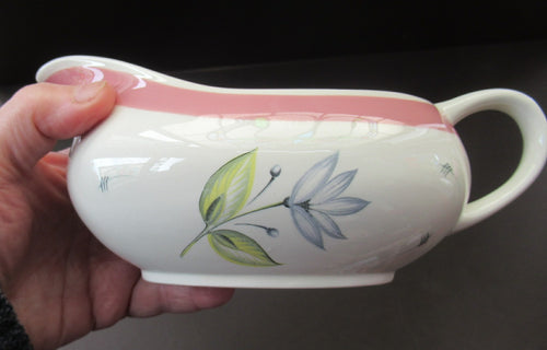 Crown Ducal Gravy Boat Pink Water Lily Pattern