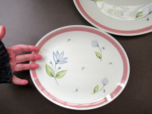 Two Crown Ducal Serving Platters Pink Water Lily Pattern