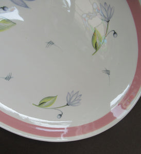 Two Crown Ducal Serving Platters Pink Water Lily Pattern