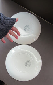 Two Crown Ducal Dessert Plates Pink Water Lily Pattern