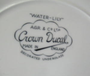 Two Crown Ducal Dessert Plates Pink Water Lily Pattern