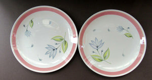Two Crown Ducal Dessert Plates Pink Water Lily Pattern