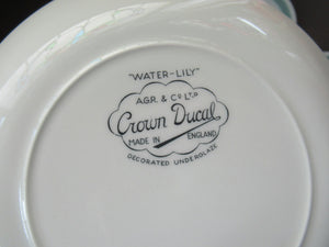 Set of Four Small Crown Ducal Side Plates Water Lily Pattern