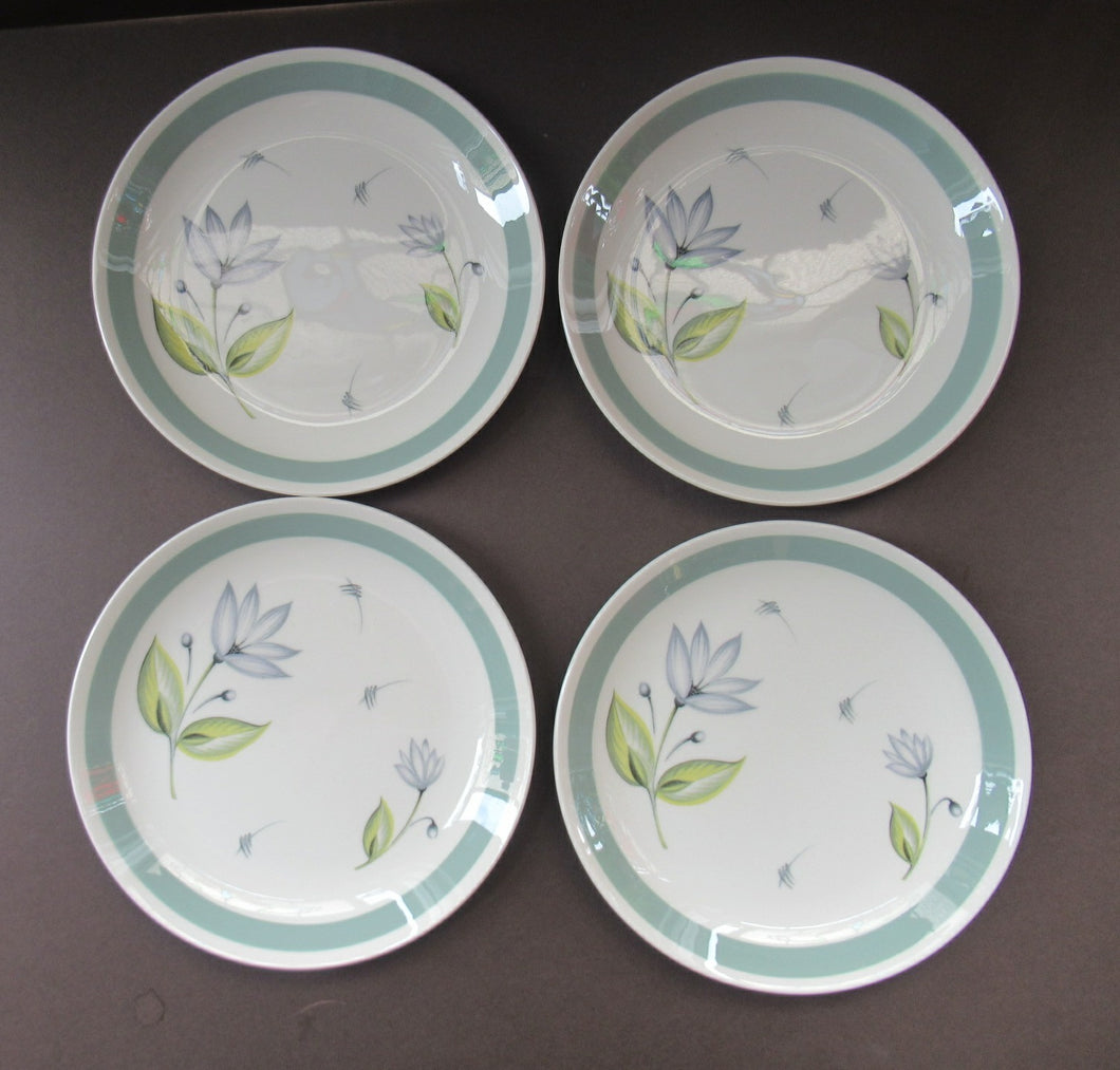 Set of Four Small Crown Ducal Water Lily Pattern 