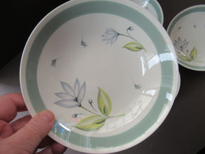 Set of Four Small Crown Ducal Water Lily Pattern 
