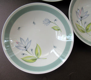 Set of Four Small Crown Ducal Water Lily Pattern 