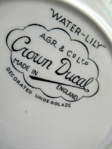 Set of Four Small Crown Ducal Bowls Water Lily Pattern