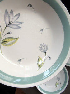 Set of Four Small Crown Ducal Bowls Water Lily Pattern