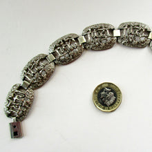Load image into Gallery viewer, 1960s Silver Colour Brutalist Design Bracelet Vintage Costume Jewellery
