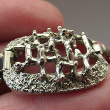 Load image into Gallery viewer, 1960s Silver Colour Brutalist Design Bracelet Vintage Costume Jewellery
