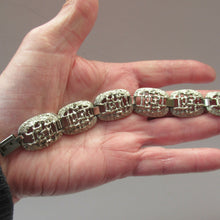 Load image into Gallery viewer, 1960s Silver Colour Brutalist Design Bracelet Vintage Costume Jewellery
