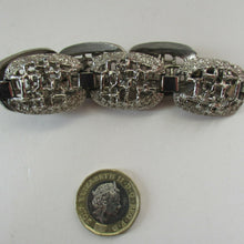 Load image into Gallery viewer, 1960s Silver Colour Brutalist Design Bracelet Vintage Costume Jewellery
