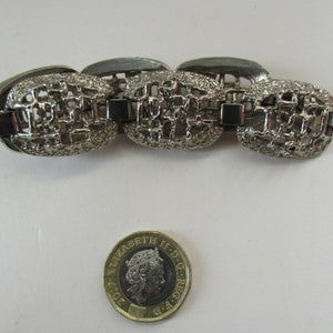 1960s Silver Colour Brutalist Design Bracelet Vintage Costume Jewellery
