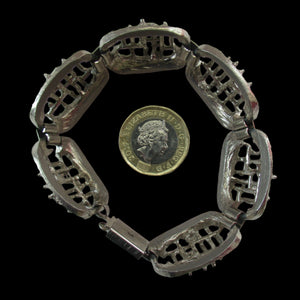 1960s Silver Colour Brutalist Design Bracelet Vintage Costume Jewellery