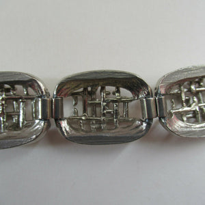 1960s Silver Colour Brutalist Design Bracelet Vintage Costume Jewellery