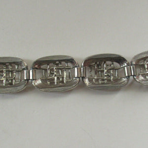 1960s Silver Colour Brutalist Design Bracelet Vintage Costume Jewellery
