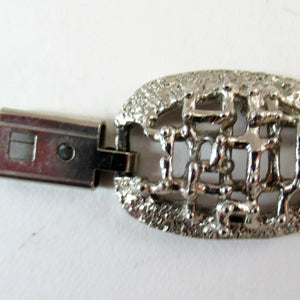 1960s Silver Colour Brutalist Design Bracelet Vintage Costume Jewellery