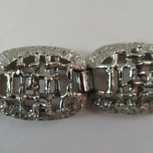 1960s Silver Colour Brutalist Design Bracelet Vintage Costume Jewellery