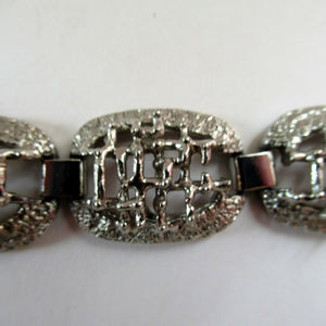 1960s Silver Colour Brutalist Design Bracelet Vintage Costume Jewellery