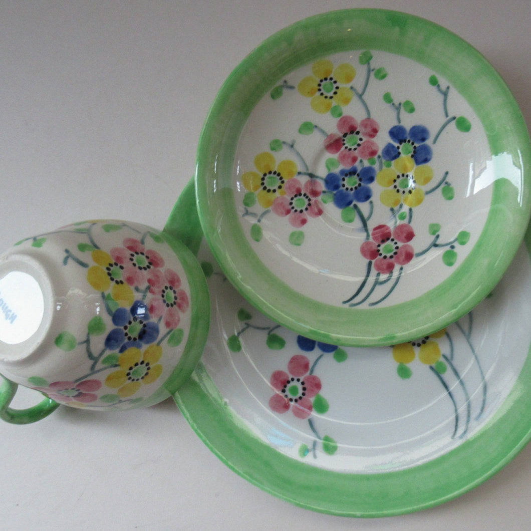 1930s Bough Pottery Cup,  Saucer & Side Plate