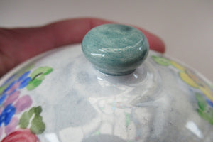 1920s Mak Merry Lidded Pot with Art Nouveau Flowers